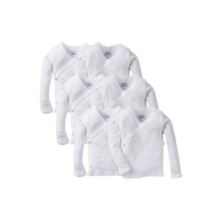UPC 047213239056 product image for Gerber Baby Boy or Girl Gender Neutral White Long Sleeve Side Snap Shirt with Mi | upcitemdb.com