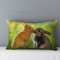 thumbnail image 1 of Teissuly Spring Pillow Cover Colorful Welcome Every Bunny Easter Rabbit Rectangular Cushion Cover Farmhouse Spring Seasonal Decor Pillowcases for Sofa Couch Patio (30 x 50cm) Teissuly WER202401276390, 1 of 3