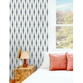 thumbnail image 6 of NextWall Navy Blue & Linen Striped Ikat Peel and Stick Wallpaper, 6 of 9