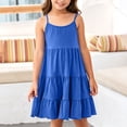 thumbnail image 6 of LEKWK Girls Tiered Casual Dress Sleeveless Spaghetti Strap Swing Sundress Lightweight Flowy Ruffle Dresses Summer Fashion Beach Vacation Boho Clothes 3-14Y, 6 of 8