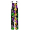 thumbnail image 4 of Moxiu Mardi Gras Jumpsuit Women Sparkly Sequin Glitter Sleeveless Wide Leg Pants Jumpsuits Carnival Party Bib Overalls 2025 Purple,XXXXL, 4 of 5
