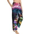 thumbnail image 6 of Salouo Colorful Mushroom Print Women's Pajama Pants Casual Loose Sweatpants PJs Flowy Pants Drawstring Palazzo for Women Wide Leg Pants Lounge Pajama -XX-Large, 6 of 8