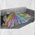 thumbnail image 6 of Vintage Rainbow Soft Flannel Fleece Throw Blanket, Retro Style Burst Effect with Halftone Details Colorful Rays Pop Sixties, Cozy Plush for Indoor and Outdoor Use, 50" x 60", Multicolor, by Ambesonne, 6 of 6