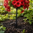 thumbnail image 4 of Doghiosgha 1 Pc 17.7 Inch Artificial Pansy Flower Stake Faux Outdoor Plants Pick for Garden Patio Yard Pathway Decor, Red, 4 of 7