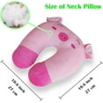 thumbnail image 2 of HTOOQ U-Shaped Kids Neck Pillow Set, Plush Cartoon Animal Design Bed Rest Reading Pillow with Arms - Pink Pig, 2 of 5