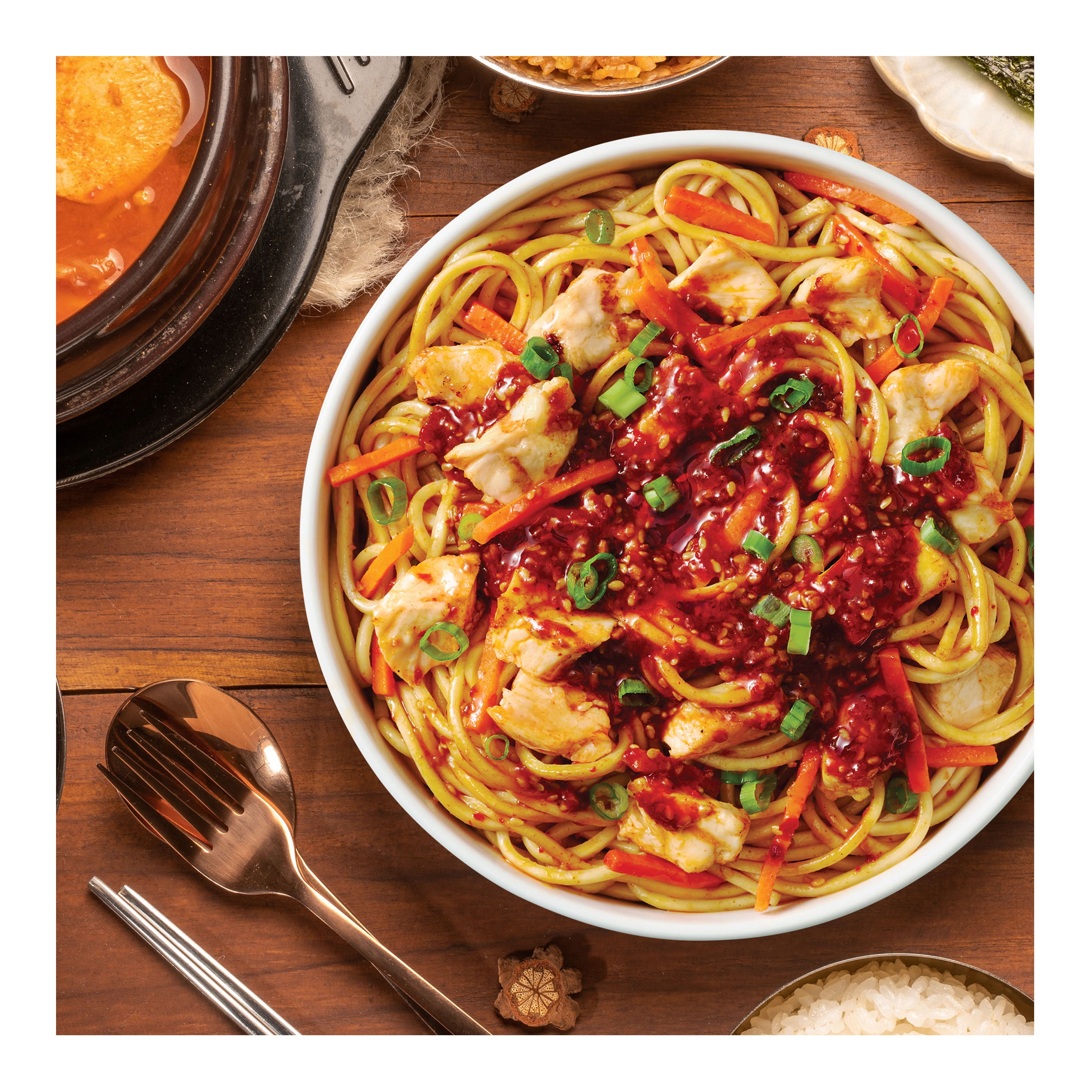 Esther Choi Chili Crisp Noodles with Chicken, 9.25 oz (Frozen)