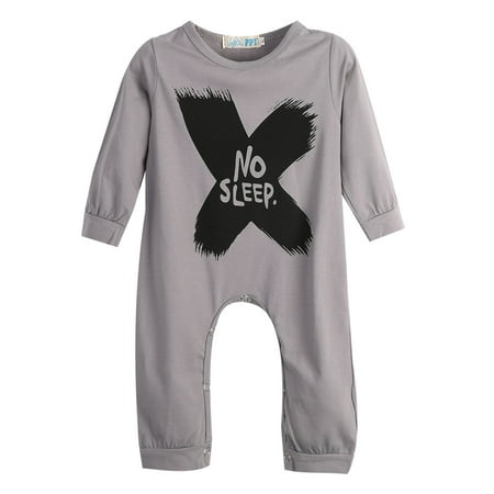 

Newborn Baby Long Sleeve Romper Letter Print Round Collar Jumpsuit Casual One-piece Clothes 0-24 Months