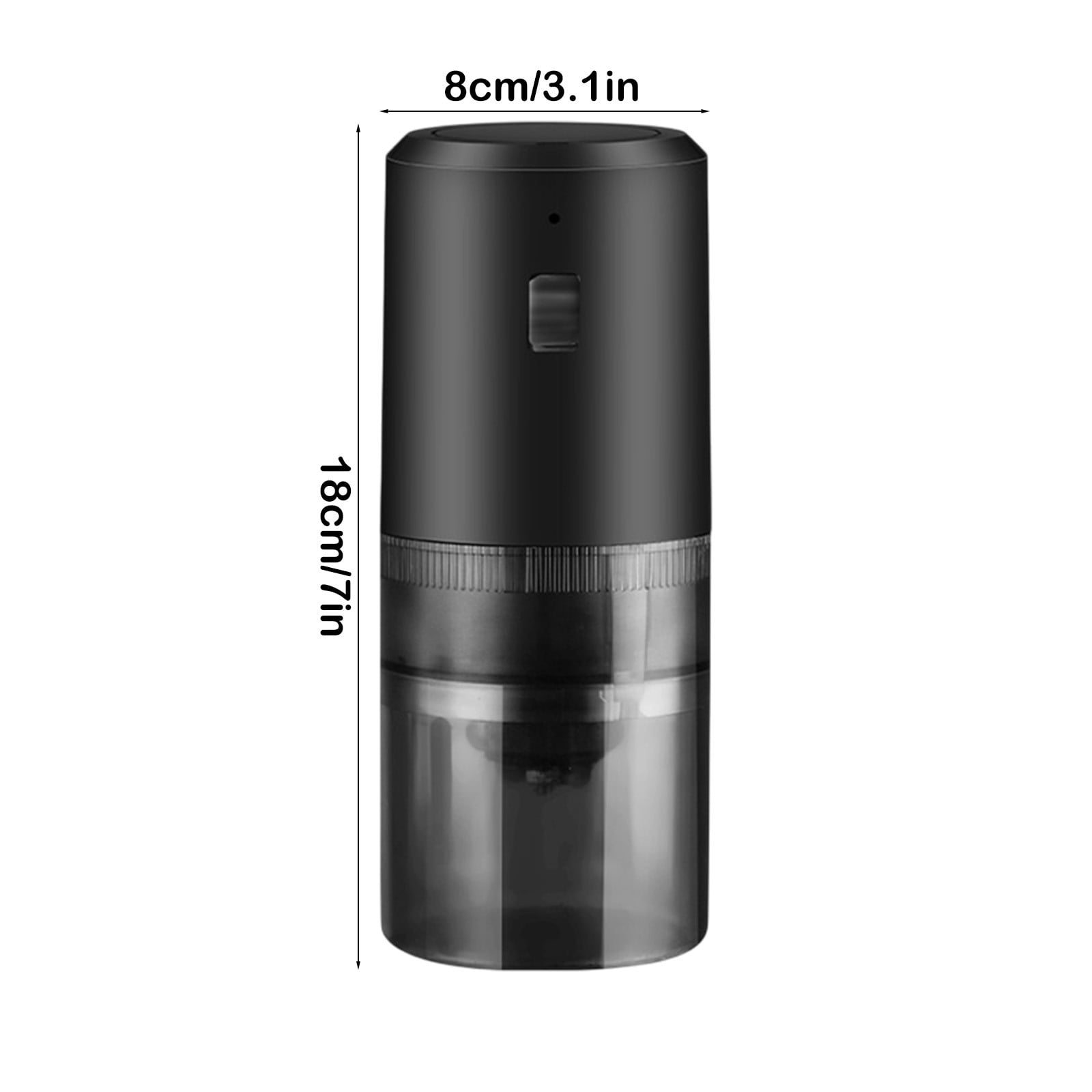 Tunhigl Rechargeable Coffee Grinder - Adjustable Grind Settings Spice Grinder from Coarse to Fine - Portable & Quiet Electric Mill with Ceramic Core - Perfect for Espresso, French Press & Travel Black