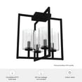 thumbnail image 5 of Hunter - Kerrison 4-light Natural Black Iron, Large Flush Mount Light, Dimmable, Modern Style, Square Shaped, for Bedrooms, Dining, Living Rooms - 19546, 5 of 5