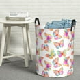 thumbnail image 6 of Rateoe colored butterflies Pattern Round Laundry Hamper Basket, Tall Hamper Basket for Blanket Storage, Nursery Clothes Hamper for Laundry in Bedroom and College Dorm-Medium, 6 of 6