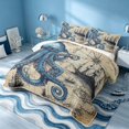 thumbnail image 3 of Erosebridal Sea Animal Twin Quilt Set, Marine Octopus Twin Coverlet Set, Black Reversible 2pcs, 1 Bedspread and 1 Pillowcase, 3 of 7