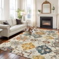 thumbnail image 3 of Farmhouse Morocco Large Area Rug 8x10 FT, Non Slip Living Room Throw Carpet, Boho Abstract Shabby Texture Art Washable Soft Indoor Outdoor Carpet Non-Shedding Rug for Bedroom Dining Room, 3 of 9