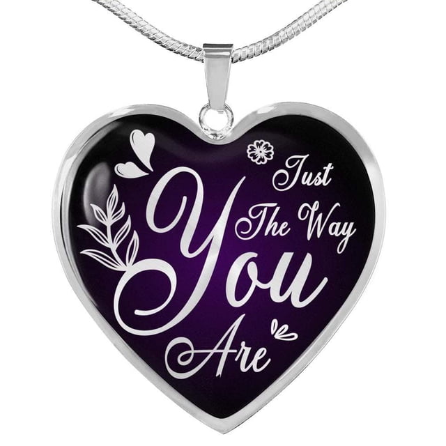 Juste la Façon Dont Vous Êtes Collier en Acier Inoxydable Ou or 18 Carats Pendentif Coeur 18-22"