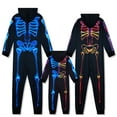 thumbnail image 4 of Baozhu Family Matching Halloween Onesies Pajamas, Funny Skeleton Printed Hooded Zippered PJs Holiday Loungewear for Men/Women/Kids, 4 of 11