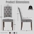 thumbnail image 5 of Dining Chairs Modern Upholstered Set of 2 Fabric Dining Chairs with Wood Legs, Grey, 5 of 8