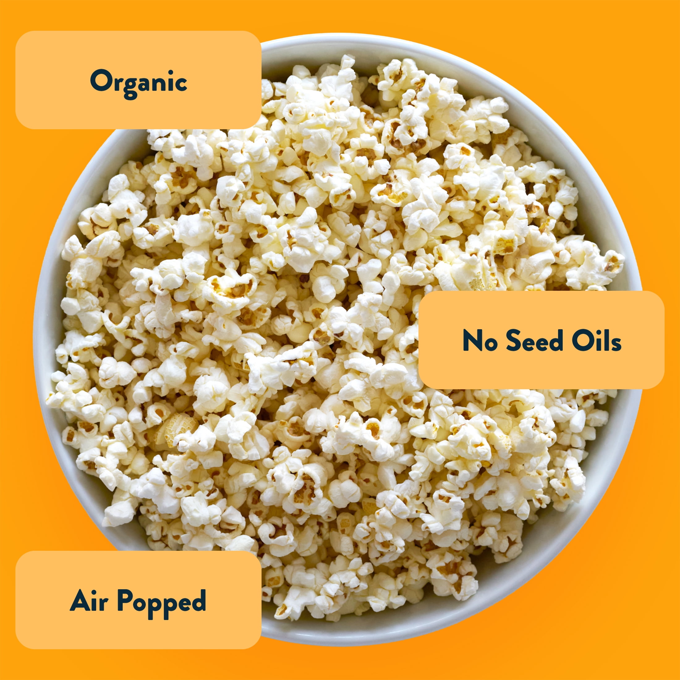 (6 pack) LesserEvil, Organic Popcorn, Non-GMO, Real Organic Cheddar - 4.6oz