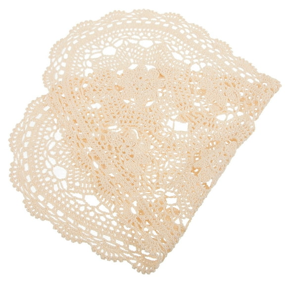 HINTRMENT Cotton Crochet Table Runner Beige 1Pcs 24.4x10In