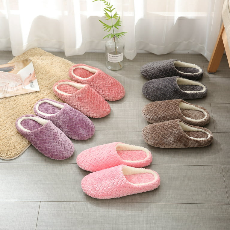 Non-slip Cotton Slippers Soft Bottom Slippers Indoor Cotton Cotton Slippers Suede Winter Warm Home Floor Bedroom Shoes Coffee M Walmart.com