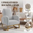 thumbnail image 4 of Towallmark Teddy Nursery Rocking Chair, Upholstered High Back Glider Rocker with Side Pocket, Rubberwood Base for Smooth Motion, Easy Assembly, Perfect for Nursery, Bedroom & Living Room,Light Gray, 4 of 7