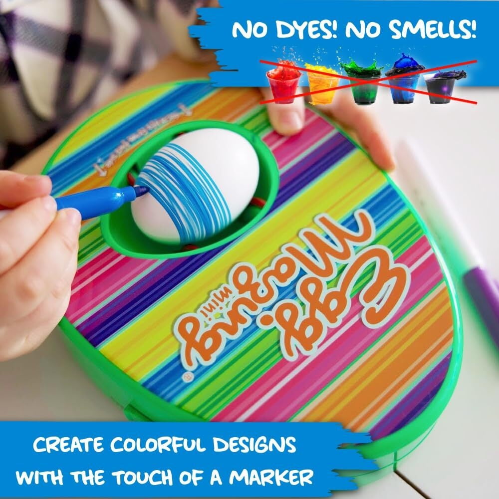 Mini Decorator Kit Arts and Crafts Set - Includes Egg Decorating Spinner and 6 Markers [Packaging May Vary]