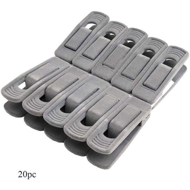 20 paquetes de clips para perchas de terciopelo negro, clips para perchas desmontables antideslizantes, clip, fuerte agarre para los dedos, pantalones de hilo fino flocado, percha de tela para faldas oso de fresa Electrónica