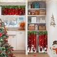 thumbnail image 2 of Christmas Red Kitchen Window Curtains and Valances Set 36 Inch, Village Winter Snowflake Pine Balls Short Tier Curtain for Cafe Living Room Bathroom, Xmas 3 Pieces Set Kitchen Decor, 2 of 7