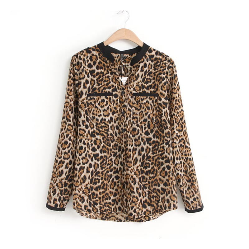 Yezijin Women Fashion Casual Leopard Print Shirt Splice Long Sleeve Blouse Loose Tops 2019 New Yezijin Women Fashion Casual Leopard Print Shirt Splice Long Sleeve Blouse Loose Tops 2019 New