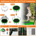 thumbnail image 3 of CITYLE 8FT Trampoline with Enclosure Net and Lights, Outdoor Trampoline for Kids and Adults, 800LBS Trampoline with Basketball Hoop, Galvanized Steel Heavy Duty Trampolines with Wind Stakes, 3 of 7