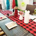 thumbnail image 5 of Corredor de mesa a cuadros clásico de arpillera de algodón con decoraciones navideñas kaili Sencillez, 5 of 5