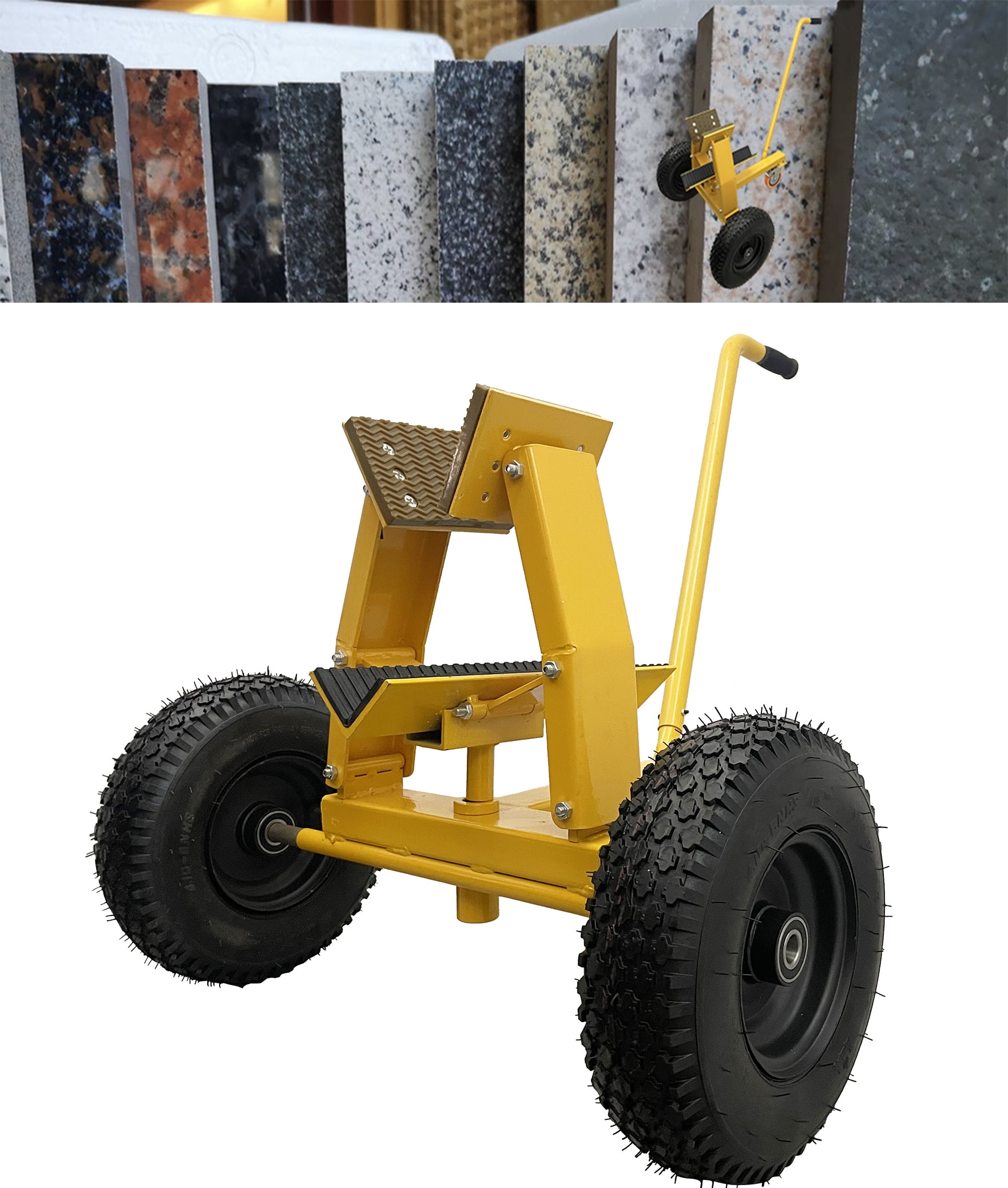 880LB Marble Slab Handling Truck Stone Plate Hand Tool Cart Automatic Cleat Truck