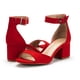 thumbnail image 2 of Sandalia DREAM PAIRS CHUNKLE Roja de Gamuza con Tacón Cuadrado de 5.5 cm, 2 of 6