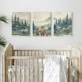 thumbnail image 2 of Hieng Baby Boy Nursery Wall Decor,Forest Animal Fox Bear Wall Hieng Set of 3 Boy Adventure Toddler Room Nursery Decor,Watercolor Mountain Forest Nature Woodland Painting Pictures for Bedroom, 2 of 6