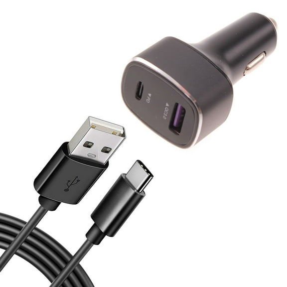 36W PD Fast Car Charger for Samsung Galaxy Tab S9 FE/Plus - 6ft USB-C Cable 2-Port Long Cord Power Adapter Type-C Wire for Galaxy Tab S9 FE/Plus