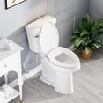 thumbnail image 3 of Bidet Toilet Seat, Soft Close Elongated Toilet Seat, Button control Feminine/Posterior Wash Switch, Knob Control Water Pressure,White Bidet Seat Attachment with Brass inlet, 3 of 8