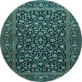 thumbnail image 1 of Ahgly Company Indoor Round Persian Light Blue Traditional Area Rugs, 5' Round, 1 of 4