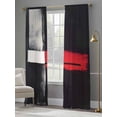 thumbnail image 4 of Dark Style Sheer Curtains for Living Room Bedroom, Light-filtering Sheer Curtain, Red Black Abstract Rod Pocket Voile Window Treatment Drapes, 52’’Wx84’’L, 2 Panels Set, 4 of 7