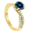 thumbnail image 2 of Mauli Jewels Engagement Rings for Women 1.25 Carat Halo Blue Diamond Engagement Ring Crafted 4-prong 14k Solid Yellow Gold, 2 of 6