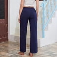 thumbnail image 4 of LYCY Women Soft Pajama Pants, Comfy Wide Leg Lounge Yoga Pants Stretch Sleeping knit Pajama Bottoms (Navy, X-Large), 4 of 5