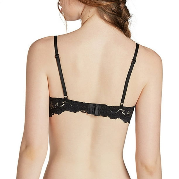 Aayomet Bras for Women No Underwire Underwire T Shirt Lace Bra Convertible  Straps (Black, M) 
