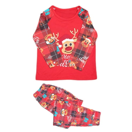 

Pajamas Pants Men Christmas Fashion Fawn Print Top Pants Suit Family Parent-child Wear Matching Pjs for Couples on Clearance