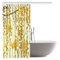thumbnail image 2 of MYPOP Thailand Native Brilliant Yellow Flowers Shower Curtain, Cassia Fistula Golden Shower Tree Seeds Yellow Flower Fabric Bathroom Shower Curtain Set with Hooks, 66 X 72 Inches, 2 of 3