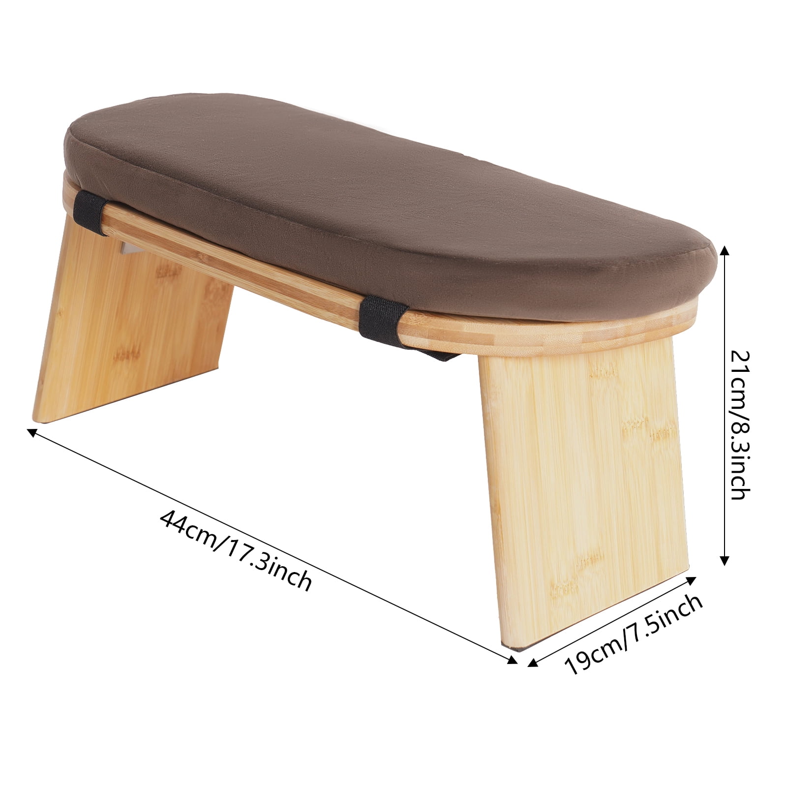 LiHUiee 17.3*7.5*8.3in Foldable Bamboo Meditation Bench, Meditation Stool-Prayer Kneeler Chair for Yoga