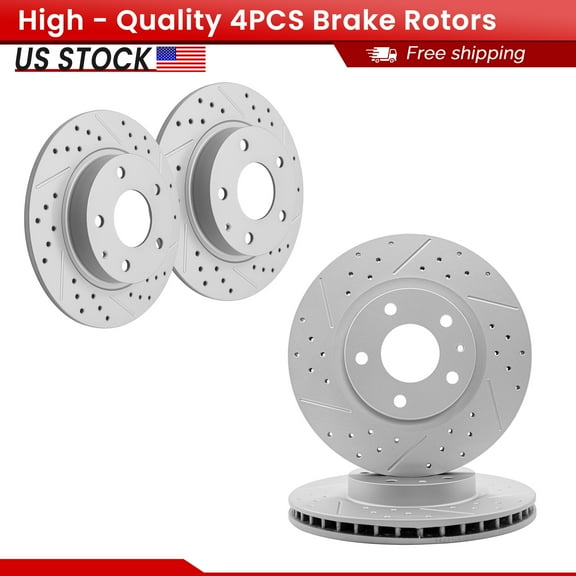 ACB ZONE Front Rear Brake Rotors Set for 2020 2021 Mazda CX-30 All Models, Drilled & Slotted Disc Rotors Kit (982611, 981500)