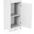 iKayaa Modern Tower Tall Storage with Doors & Drawer Wooden