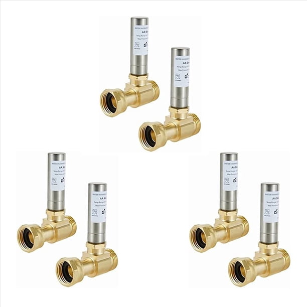 Eliminador de Golpe de de Acero Inoxidable S-241 para Lavadoras, Junta Rotativa de 3/4 de Pulgada, 6 Piezas