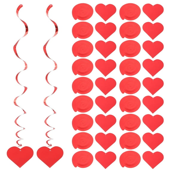 OUNONA 18pcs Red Valentines Day Hanging Decorations for Ceiling, Festive Party Decor