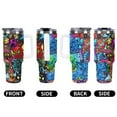 thumbnail image 6 of Geometry Dash Car Cup Tumbler with Handle & Straw 40Oz Cupholder Water Bottle Insulated Stainless Steel Cup, 6 of 8