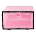 thumbnail image 4 of Milisten 6PCS Thicken Shoes Box Transparent Stackable Shoes Storage Box Plastic Shoe Container (Pink Box with Black Frame for Women), 4 of 6
