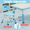 thumbnail image 3 of ChaoLink Juego de 7 Mesas y Sillas para Niños, Escritorio Ajustable en Altura con 6 Asientos, Mesa para Manualidades, Escritorio para Graffiti, Patas Antideslizantes, Mesa Multiactividad para Niñosazul, 3 of 7