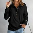 thumbnail image 7 of Baqcunre Sweaters For Women Solid Color Knit Women'S Single Breasted Lapel Long Sleeve Loose Casual Base Top Hoodies For Women Fall Outfits For Women 2023 Black 4XL, 7 of 7